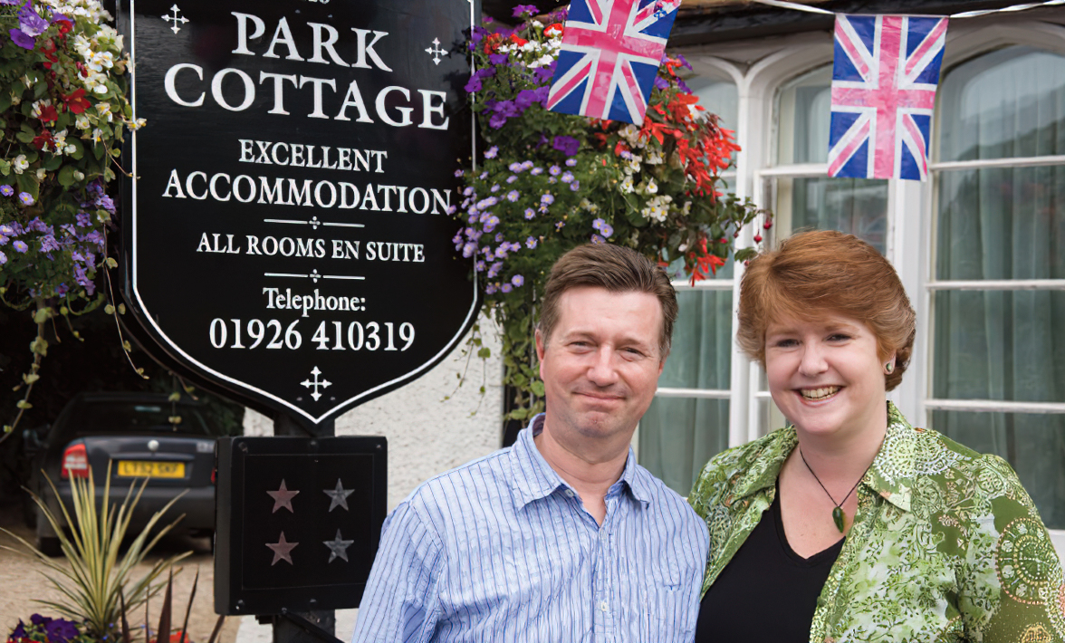 Stuart & Janet outside the Park Cottage