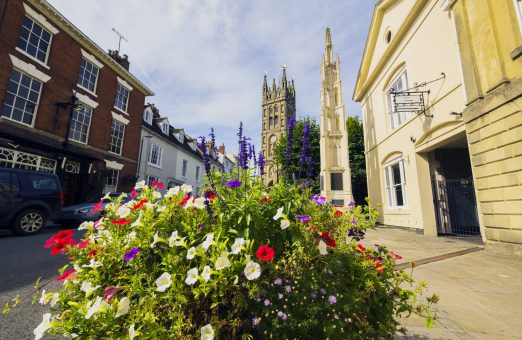 Flowers in warwick town centre